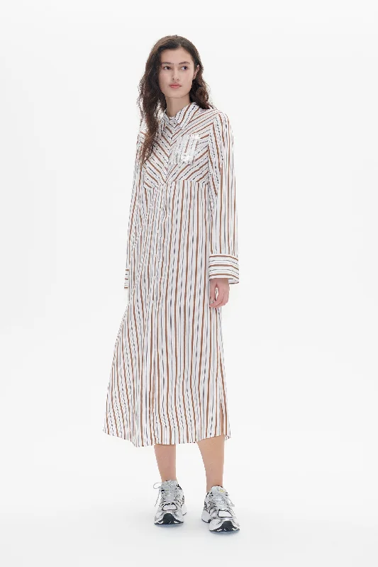 ADENA | White Sequins Stripe