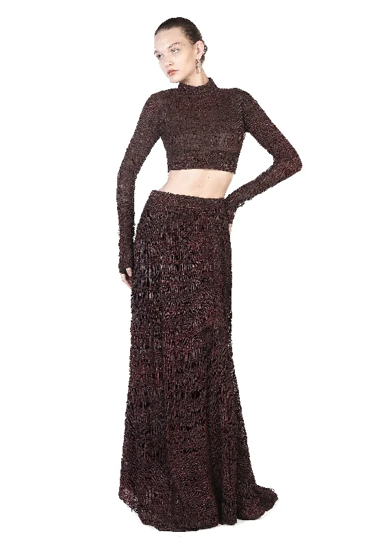 BELLATRIX LONG SKIRT RED-WAXED