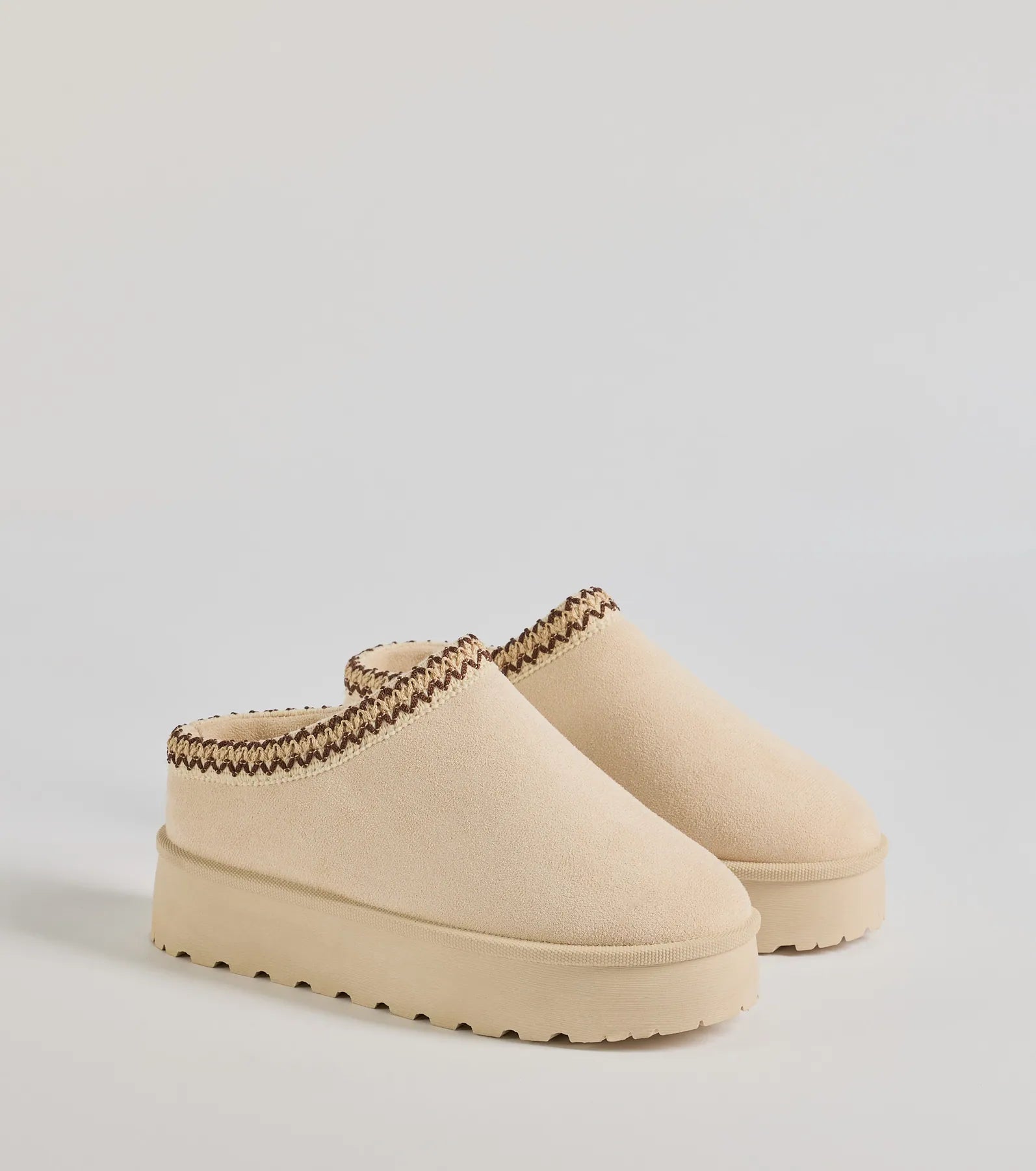 Cozy Glam Faux Suede Platform Slippers