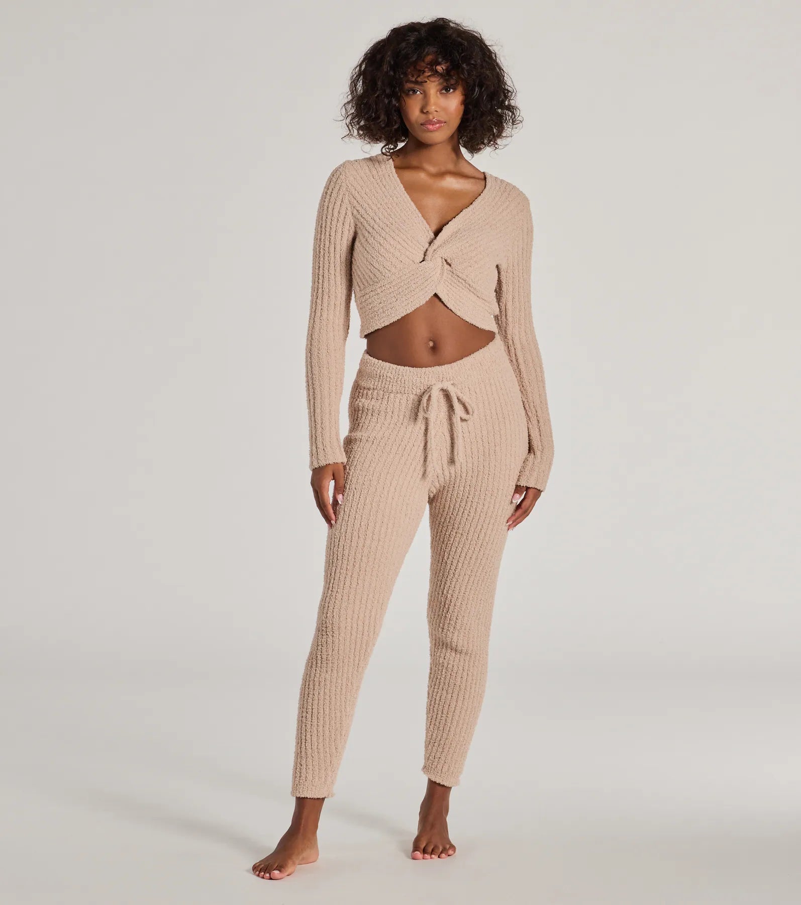 Cozy Life Chenille Knit Tie-Waist Joggers