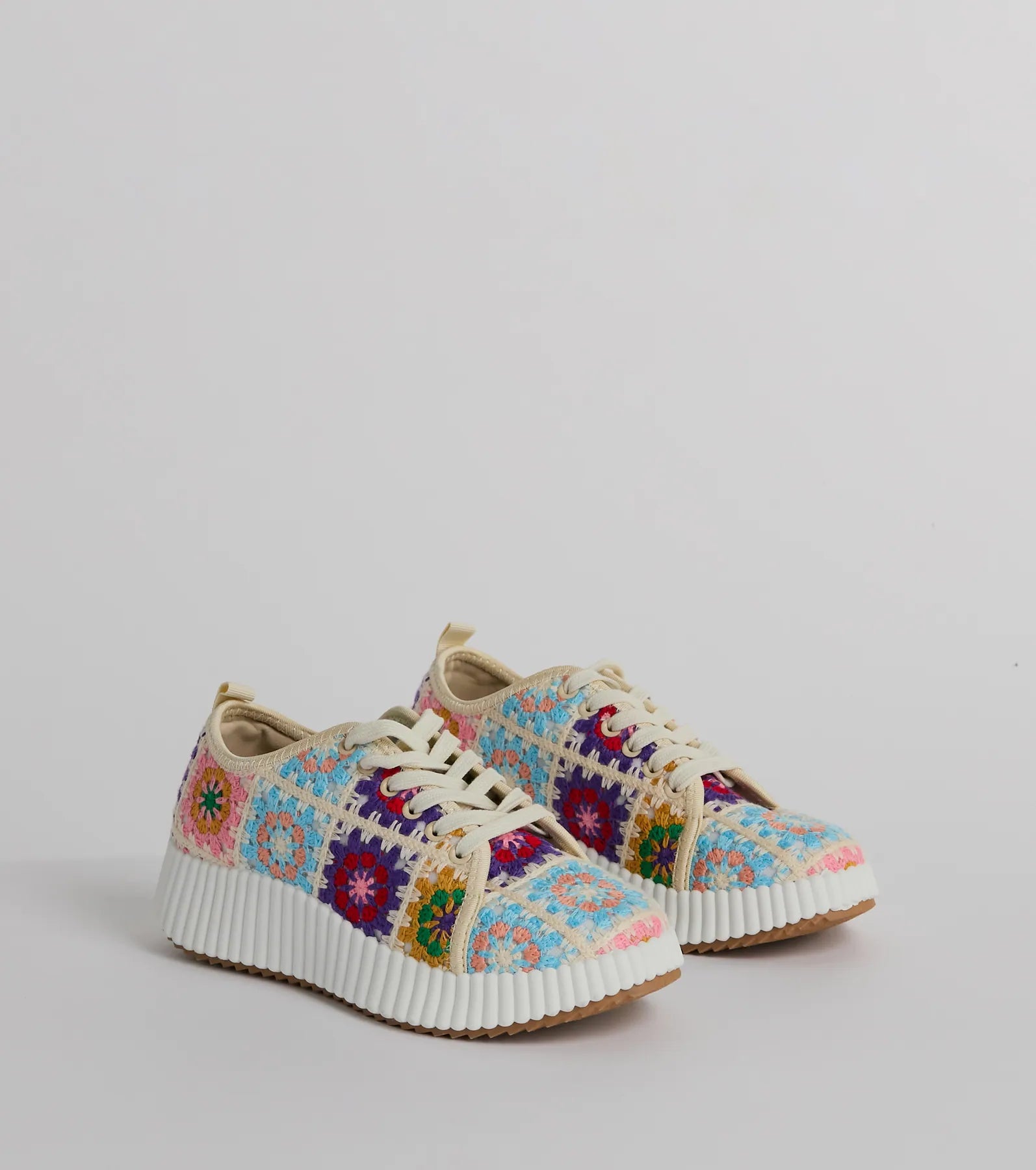 Flower Child Crochet Platform Sneakers