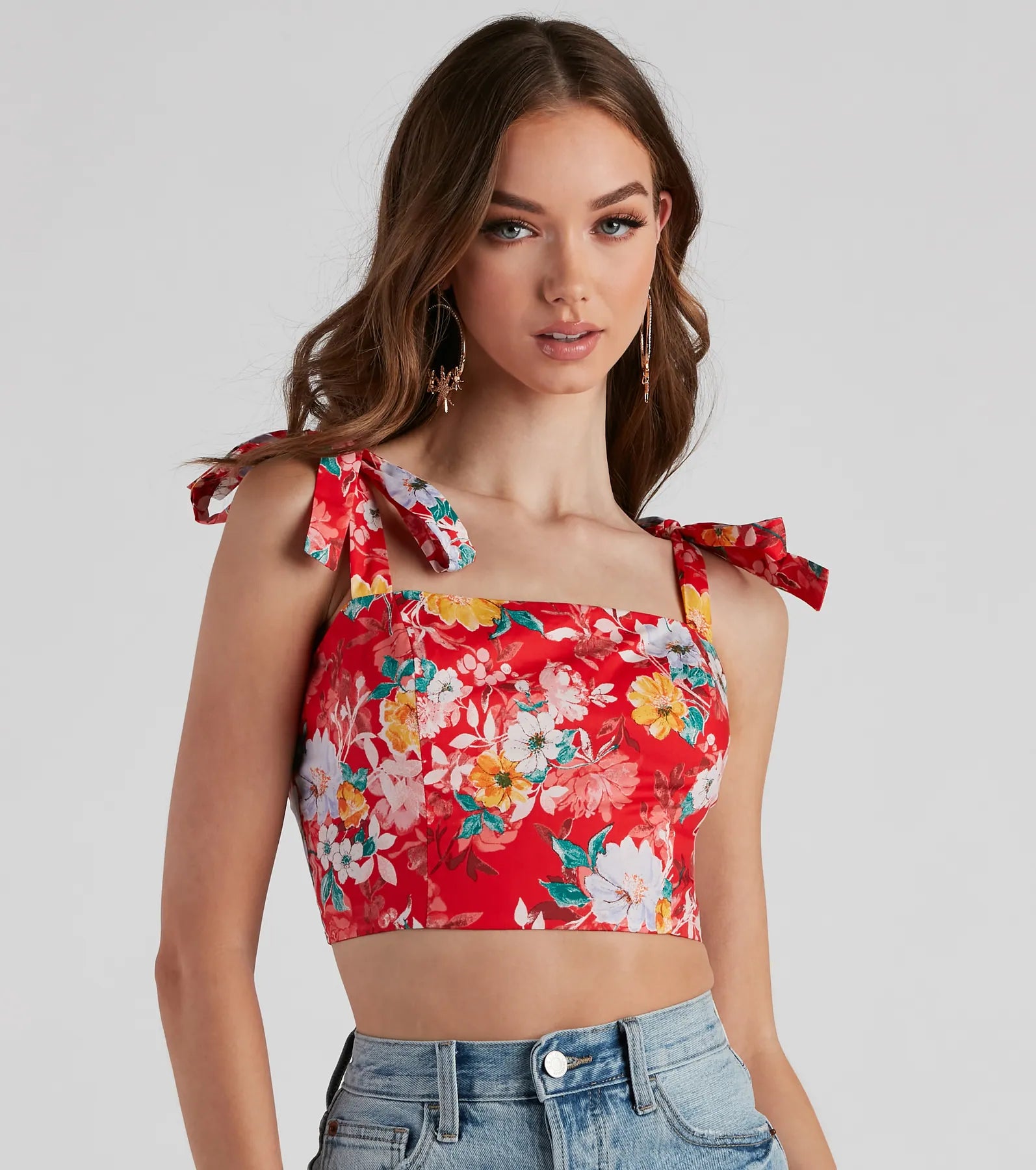 Flower Garden Tie Strap Bustier