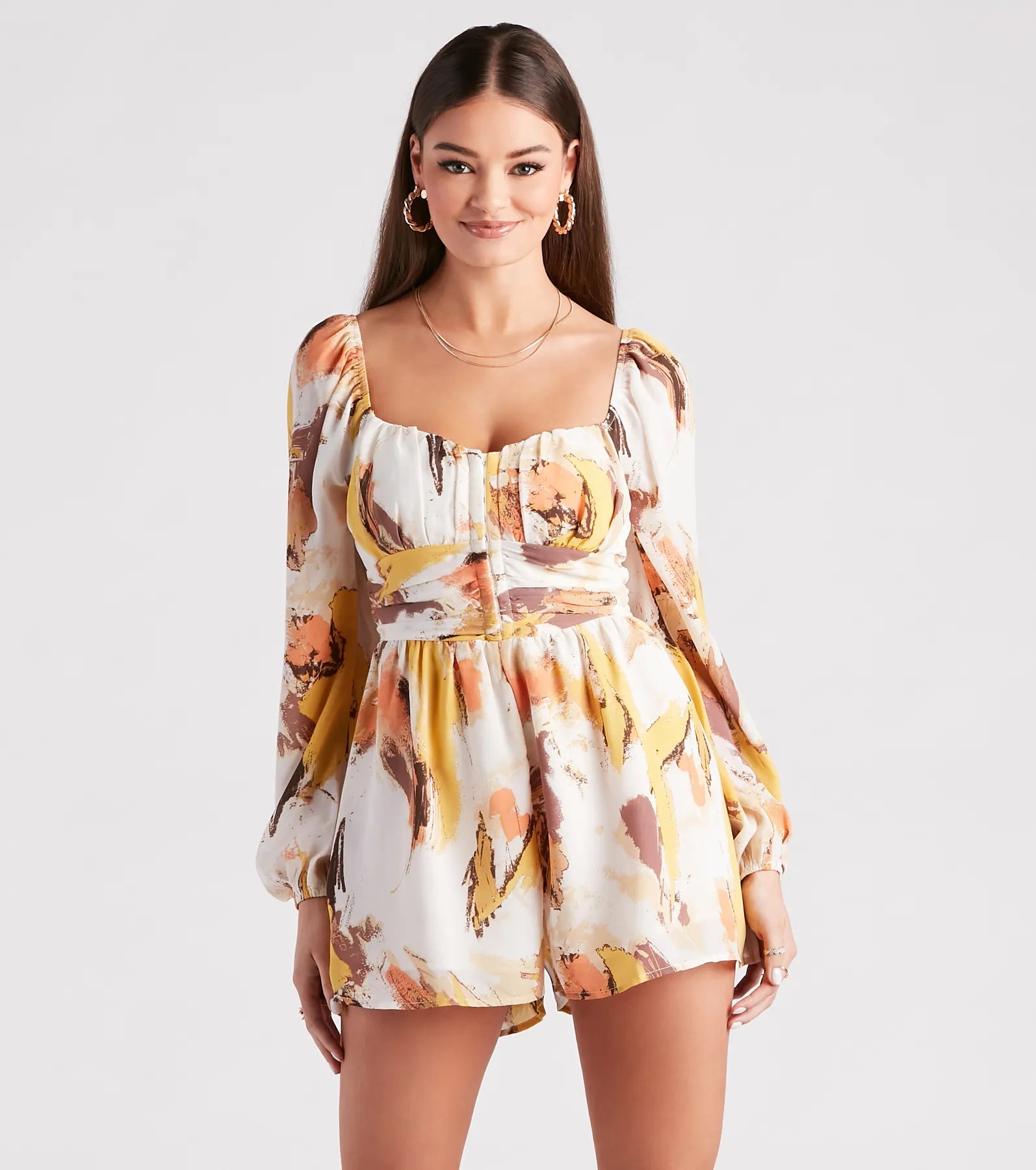 Greet The Season Abstract Printed Romper