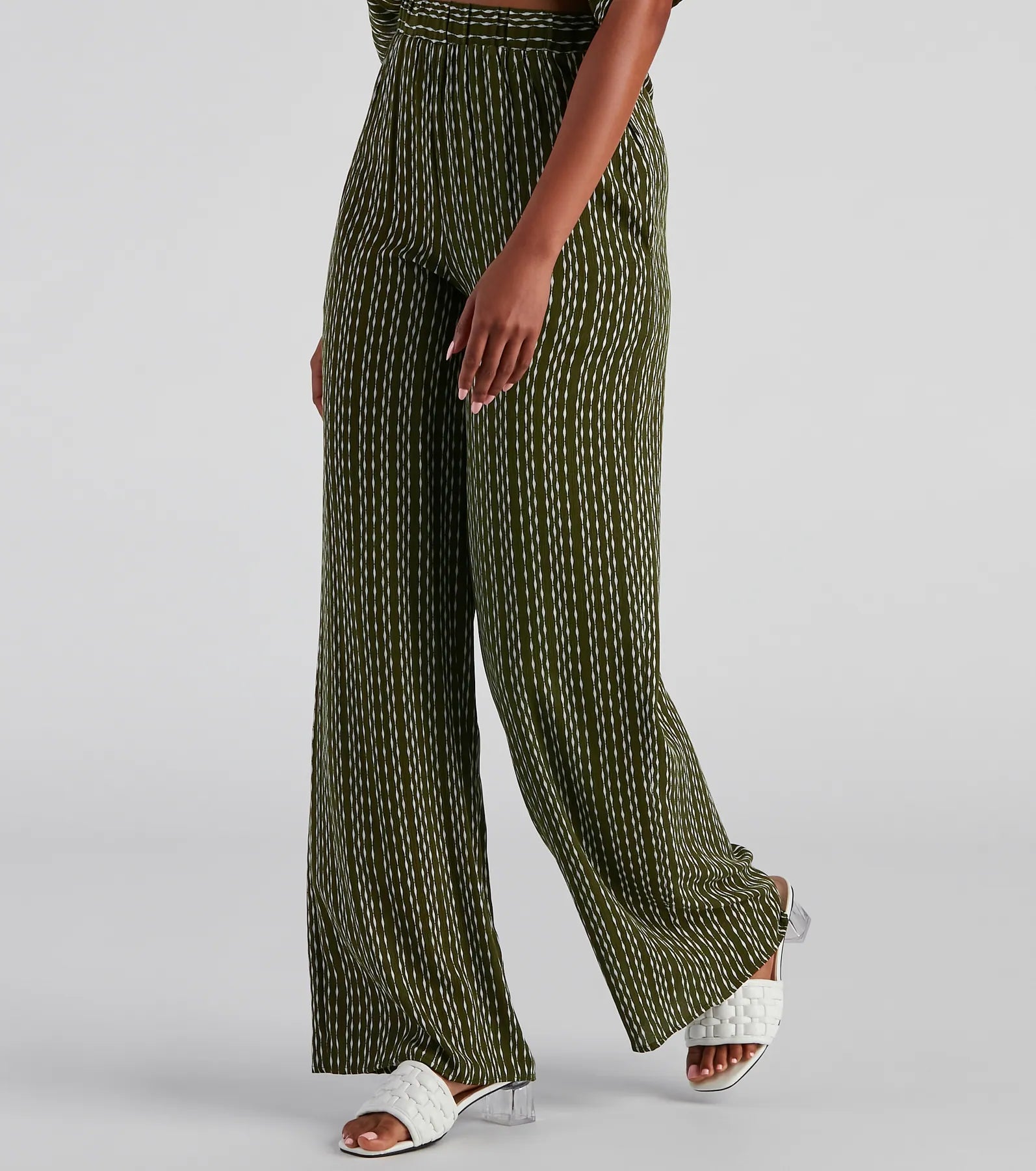 In Line High Rise Striped Pants