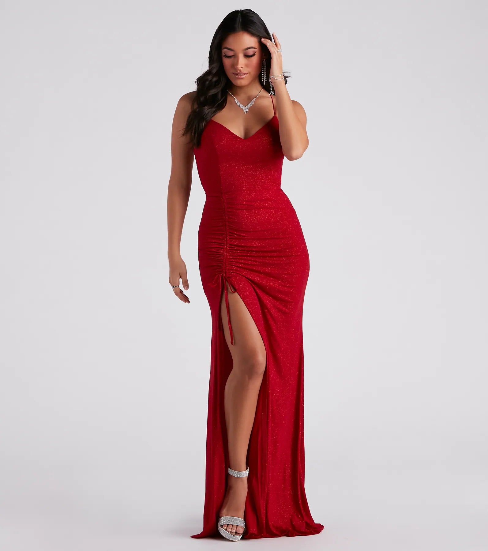 Joni Formal High Slit Glitter Dress