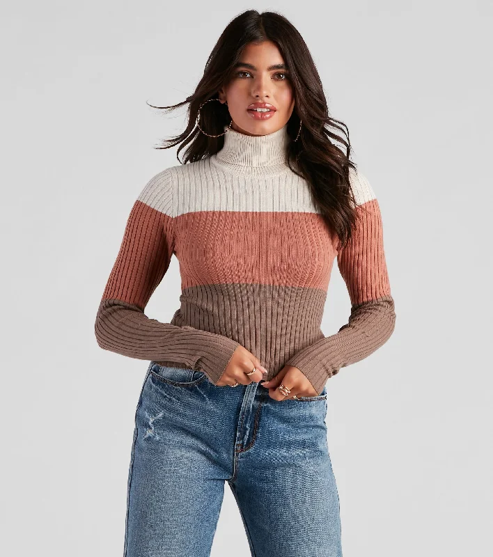 Latte To Love Turtleneck Sweater Top