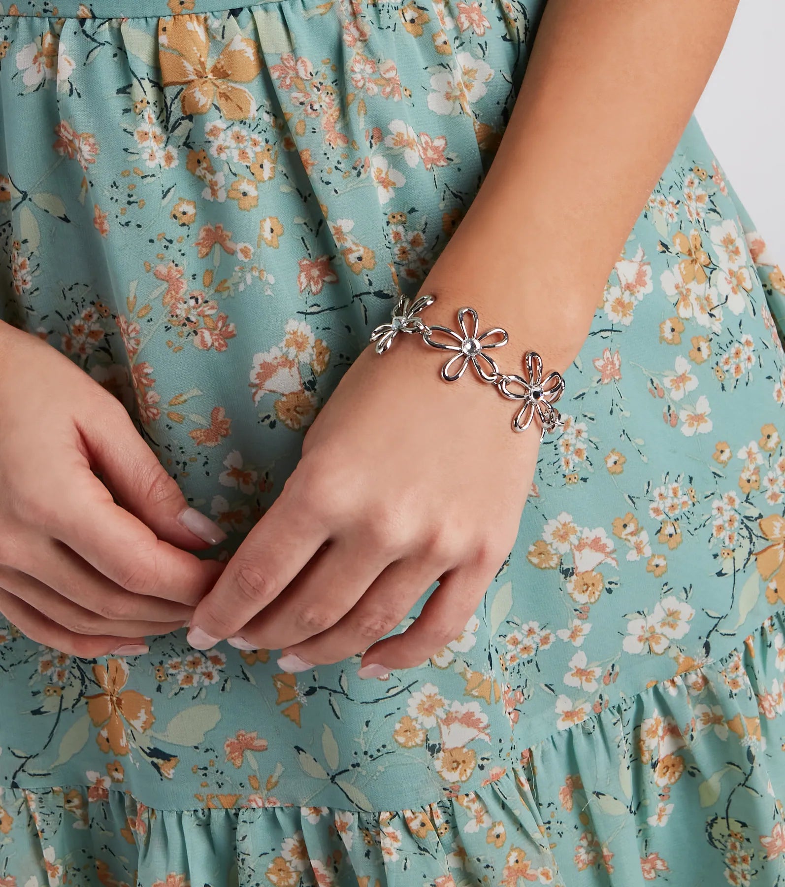 Retro Flower Statement Bracelet