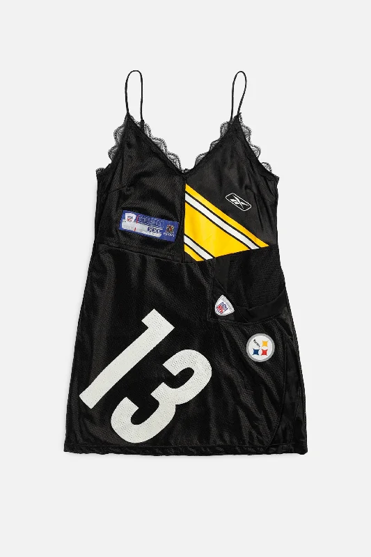 Rework Pittsburgh Steelers NFL Lace Dress - L