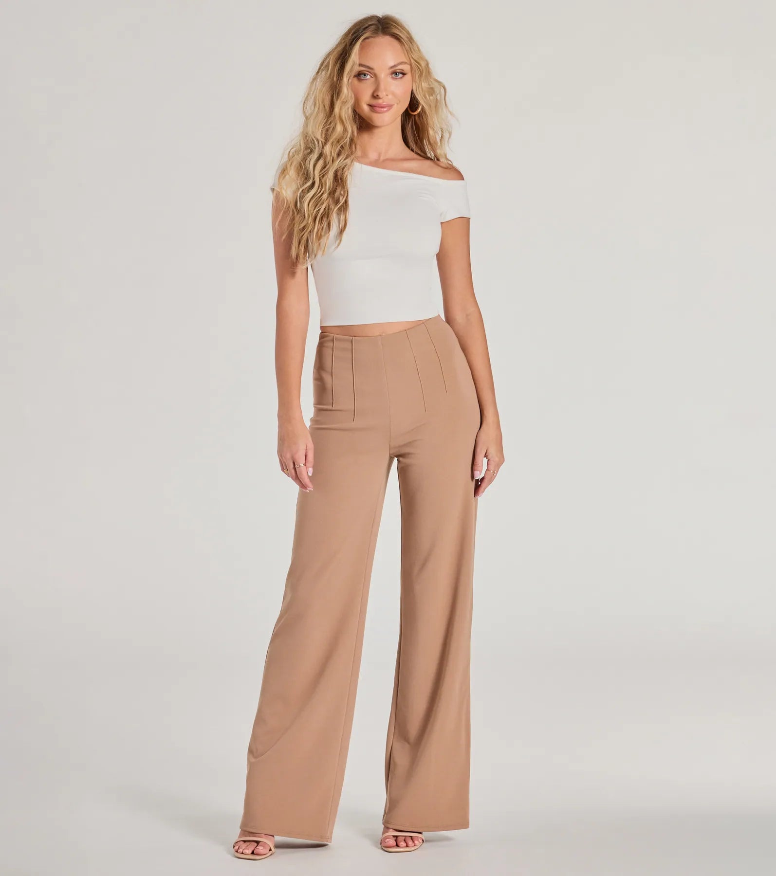 Stylish Impression High Rise Straight Leg Trouser Pants