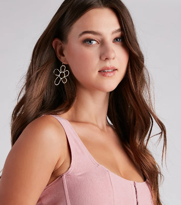 Such A Cutie Flower Drop Earrings