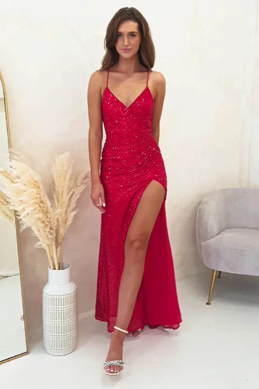 Kalila Sequin Gown | Red