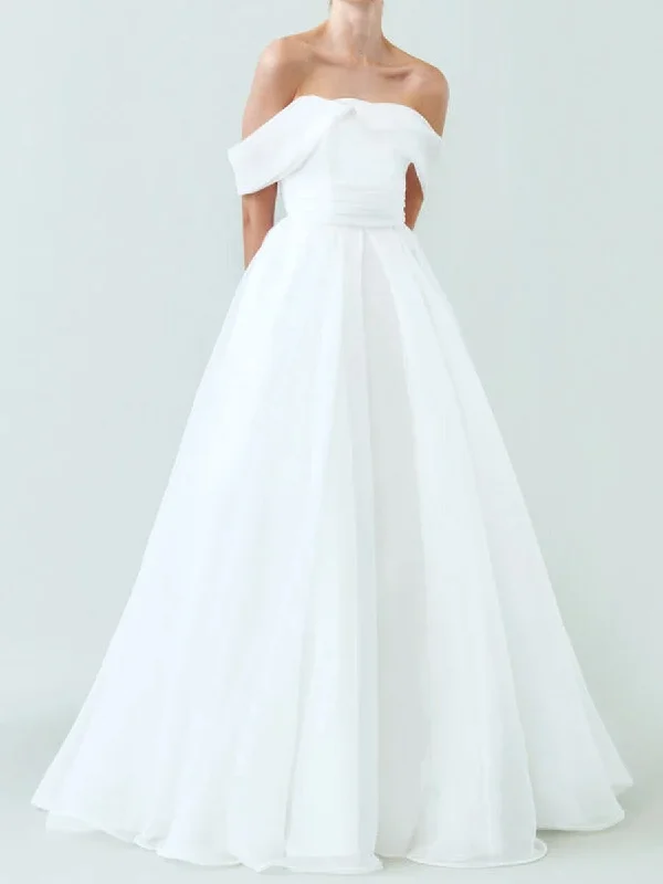 Off The Shoulder Princess Wedding Dresses Simple Organza A Line