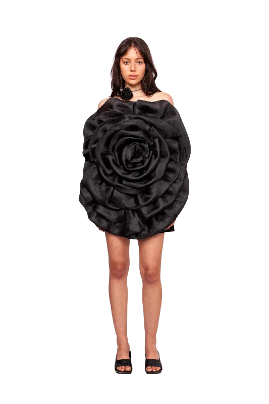 Bloom Rose Mini Dress Ebony