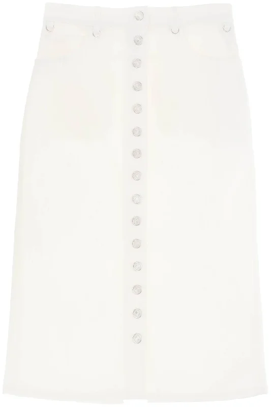 Courreges "denim midi skirt with multif 124DJU155DE0022 HERITAGE WHITE