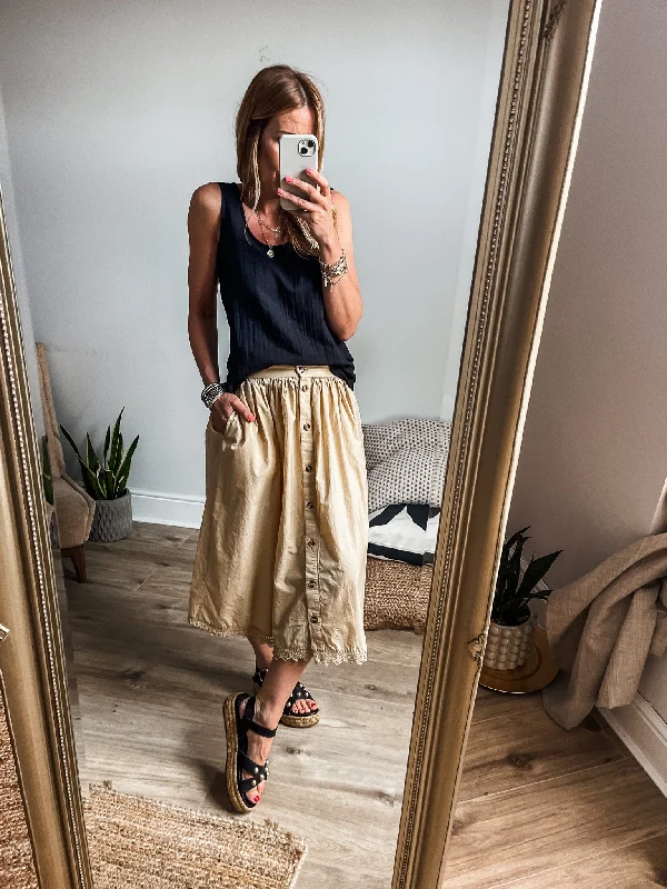 Saint Tropez Elvy Cotton Midi Skirt PREMIUM BRAND